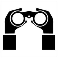 Binoculars icon concept in black color vector