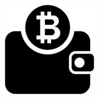Bitcoin Wallet icon concept in black color vector