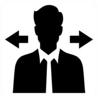Business Decision icon concept in black color vector
