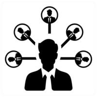 Business Connection icon concept in black color vector