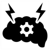 Brainstorming icon in black color vector