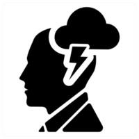Brainstorm icon in black color vector