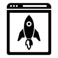 Browser Launch concept in black color vector