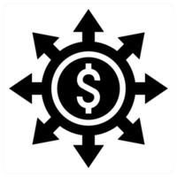 Budget Breakdown icon concept in black color vector