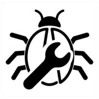 Bug Fixing in black color vector
