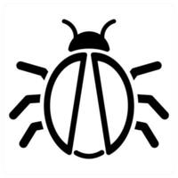 Bug icon in black color vector
