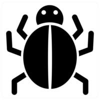Bug and virus icon concept in black color vector