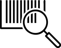 Barcode Scan Icon with Magnifying Glass Illustration for Product Identification and Verification vector
