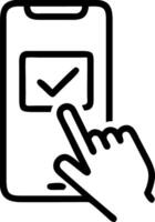 Finger Tapping Smartphone Screen with Checkmark Icon Illustration Depicting Confirmation and Acceptance vector