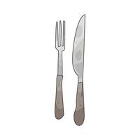 stainless steel fork and knife vector