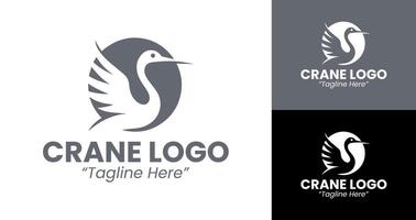Creative Crane Bird Logo with Professional Design for Business Branding vector