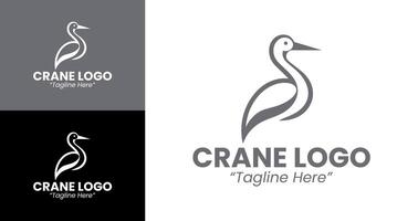 Elegant and Modern Crane Logo for Branding with a Minimalist Design vector