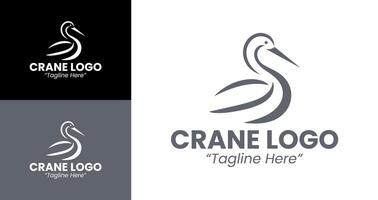 Professional and Sleek Crane Logo for Creative and Corporate Branding vector
