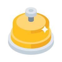 A isometric style icon of ringing service bell vector