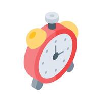 A isometric style icon representing alarm clock vector
