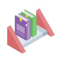 Grab this isometric icon of hotel room bookshelf vector