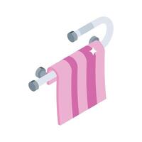 A trendy isometric icon showing hanging towel rack vector