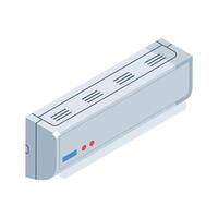 A trendy isometric icon representing hotel ac system vector