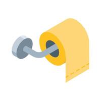 A premium isometric icon of soft toilet tissue roll vector