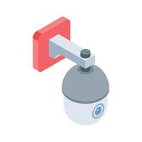 A captivating isometric icon of security camera surveillance vector