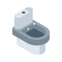 A premium isometric icon showing modern toilet setup vector