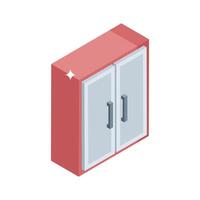 Trendy isometric style icon of a wooden cupboard vector