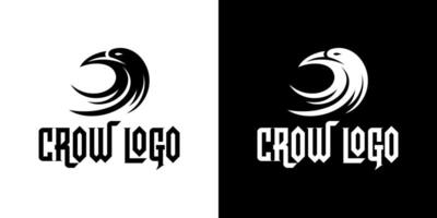 Edgy and Dark Crow Logo in Black and White with Modern Sharp Design vector