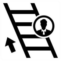 Career Ladder icon concept in black color vector