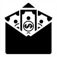 Cash concept in black color vector