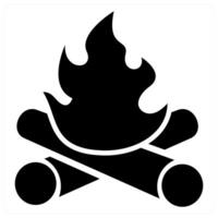 Camp Fire icon concept in black color vector