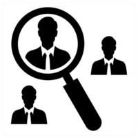 Candidate icon concept in black color vector