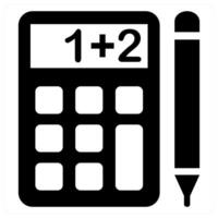 Calculator concept in black color vector