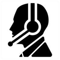 Call Center icon concept in black color vector