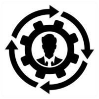 Business Process icon concept in black color vector