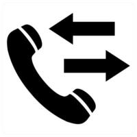 Call Log icon concept in black color vector