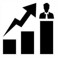 Career Advancement icon concept in black color vector