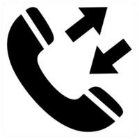 Call in black color vector