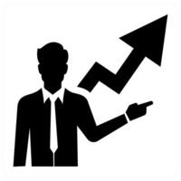 Career Growth icon in black color vector