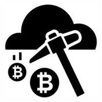 Cloud Mining icon concept in black color vector