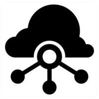 Cloud Network Connectivity icon concept in black color vector