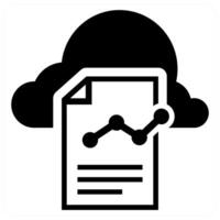 Cloud Reports icon concept in black color vector