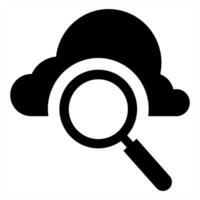 Cloud Search concept in black color vector