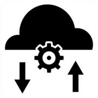Cloud Settings concept in black color vector