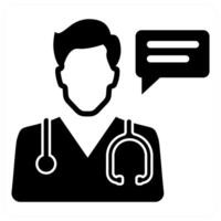 Doctor consultation icon concept in black color vector