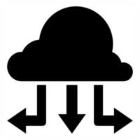 Cloud Comupting icon concept in black color vector