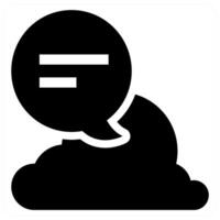 Cloud Conversation icon concept in black color vector