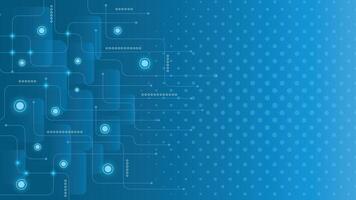 Modern blue tech background featuring glowing circuit lines and dotted patterns suitable for digital themes vector