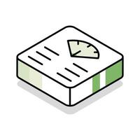 A captivating isometric icon of digital weight scale vector