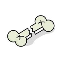 A captivating isometric icon showing a broken bone vector