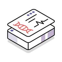 A well crafted isometric icon showing gene study vector